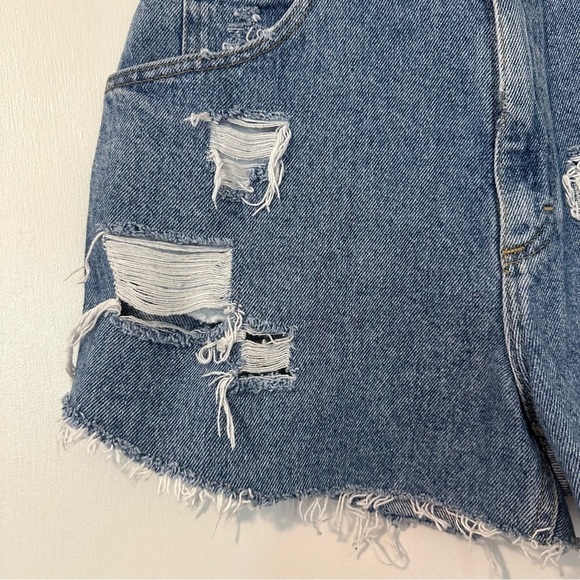 Vintage Lee Hand Done Cutoff Distressed Jean Shorts - Picture 3 of 5